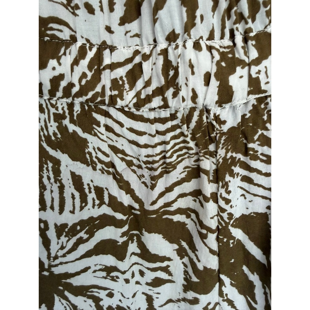 Blue Island Strapless Tropical Print Jumpsuit Brown White Small Drawstring - Picture 5 of 14